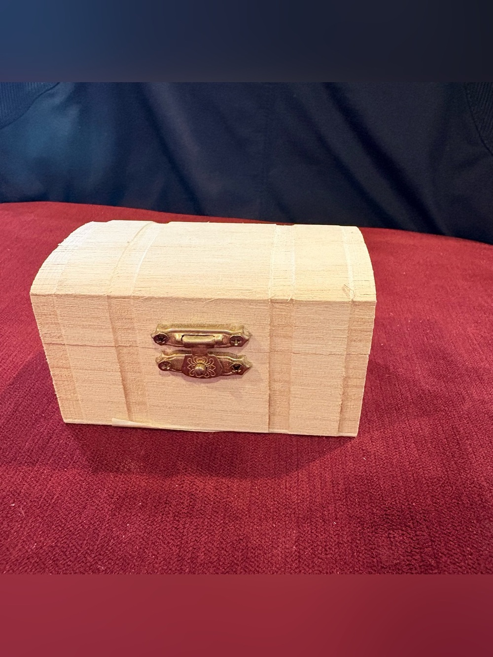Never Use Mini Wood Treasure Chest-3 1/2”x2”x2”